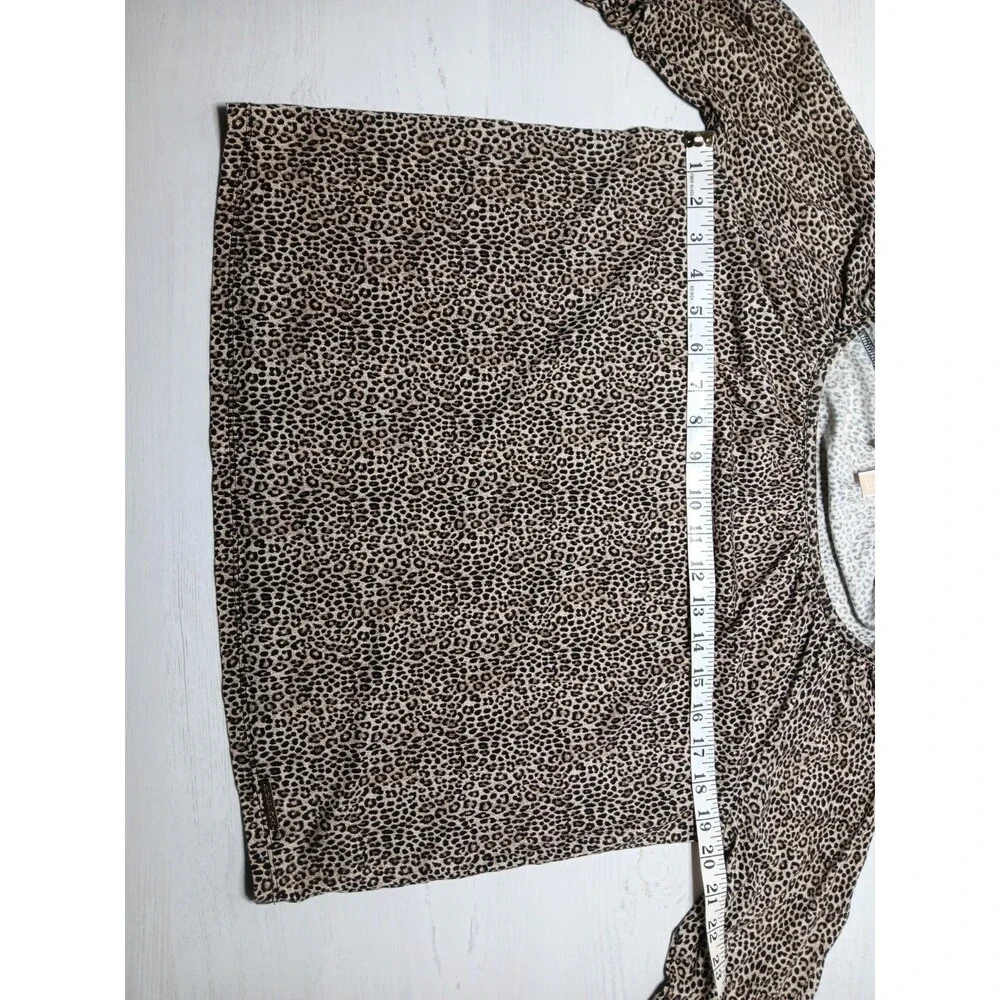 Michael Michael Kors Cheetah Animal Print Blouse Top 3/4 Sleeve Women's  Small